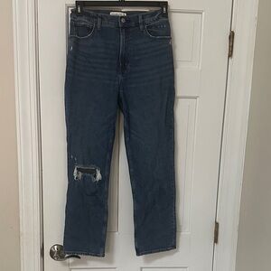 Abercrombie & Fitch Distressed Dark Blue Jeans